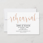 バラ金ゴールド結婚のリハーサルディナー招待状 招待状 (正面)