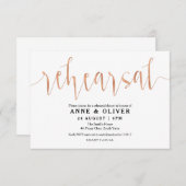 バラ金ゴールド結婚のリハーサルディナー招待状 招待状 (正面/裏面)