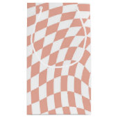 バラ金ゴールド結婚の収集チェック市松模様に スモールペーパーバッグ (裏面)