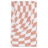 バラ金ゴールド結婚の収集チェック市松模様に スモールペーパーバッグ (正面)