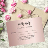 バラ金ゴールド結婚の応答RSVPカード 出欠カード