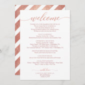 バラ金ゴールド結婚の旅程-結婚ズ·ウェルカム 招待状 (正面/裏面)