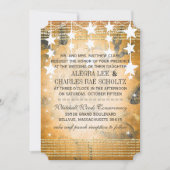 バラ金ゴールド結婚の黒板の下の星 招待状 (正面)