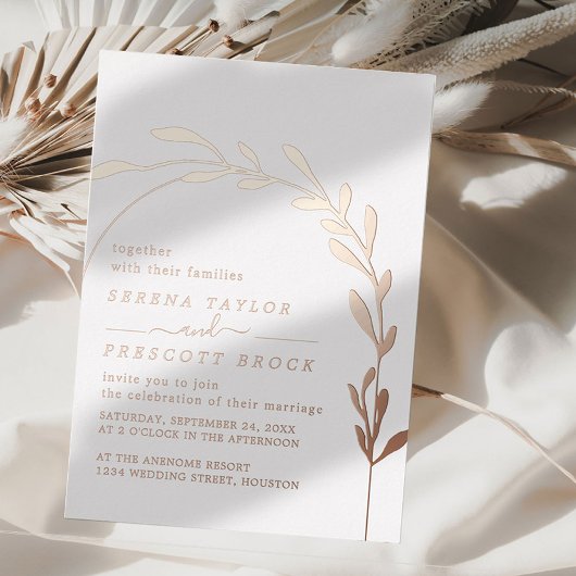 バラ金ゴールド結婚アー実在チフォイル招待状 箔招待状