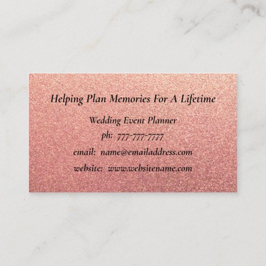 バラ金ゴールド結婚イベントプランナー名刺 名刺 (裏面)