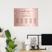 バラ金ゴールド結婚グリッターの座席表 ポスター (ホームオフィス)