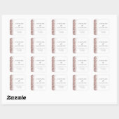 バラ金ゴールド結婚グリッターの戻り名住所 スクエアシール (シート)