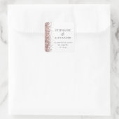 バラ金ゴールド結婚グリッターの戻り名住所 スクエアシール (バッグ)