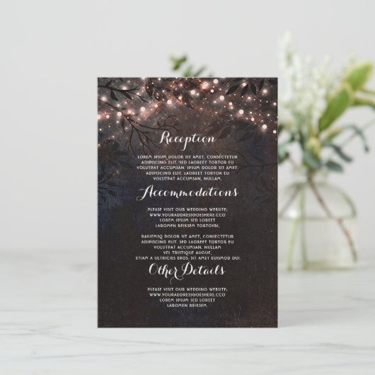 バラ金ゴールド結婚グリッターインフォメーションゲスト エンクロージャーカード (スタンド正面)