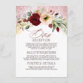 バラ金ゴールド結婚グリッターインフォメーションゲスト エンクロージャーカード (正面)