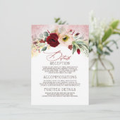 バラ金ゴールド結婚グリッターインフォメーションゲスト エンクロージャーカード (スタンド正面)