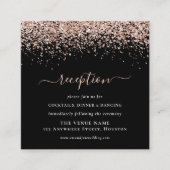 バラ金ゴールド結婚グリッターブラック披露宴詳細 エンクロージャーカード (正面)