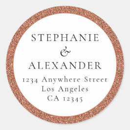 バラ金ゴールド結婚グリッター名差出人住所 ラウンドシール