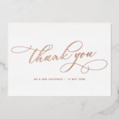 バラ金ゴールド結婚サンキューカード 箔招待状 (正面)