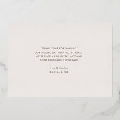 バラ金ゴールド結婚サンキューカード 箔招待状 (裏面)