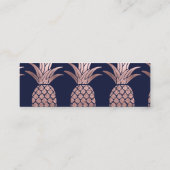 バラ金ゴールド結婚パイナップルのWebサイトRSVPカード スキニー名刺 (裏面)
