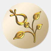 バラ金ゴールド結婚フローラ ラウンドシール (正面)