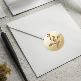 バラ金ゴールド結婚フローラ ラウンドシール