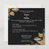 バラ金ゴールド結婚ブーケのリハーサル招待状 招待状 (裏面)