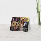 バラ金ゴールド結婚ブーケの写真サンキューカード サンキューカード (正面)