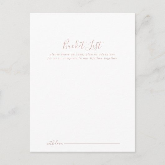 バラ金ゴールド結婚ミニマルのバケットリストカード ポストカード (正面)