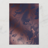 バラ金ゴールド結婚大理石の詳細オーバーネイビーブルー エンクロージャーカード (裏面)