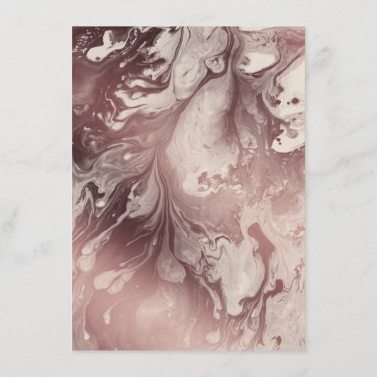 バラ金ゴールド結婚大理石詳細オーバークリーム エンクロージャーカード (裏面)