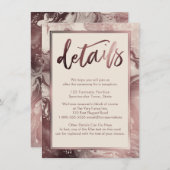 バラ金ゴールド結婚大理石詳細オーバークリーム エンクロージャーカード (正面/裏面)