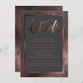 バラ金ゴールド結婚大理石詳細オーバーダークグレー エンクロージャーカード (正面/裏面)