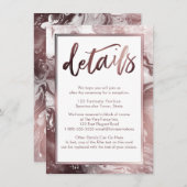 バラ金ゴールド結婚大理石詳細オーバーホワイト エンクロージャーカード (正面/裏面)