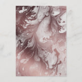 バラ金ゴールド結婚大理石詳細オーバーライトグレー エンクロージャーカード (裏面)