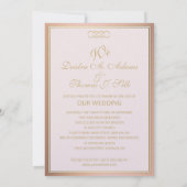 バラ金ゴールド結婚式招待状 招待状 (裏面)