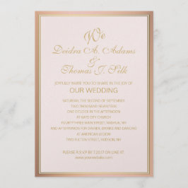 バラ金ゴールド結婚式招待状 招待状