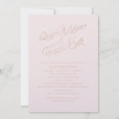 バラ金ゴールド結婚式招待状 招待状 (裏面)