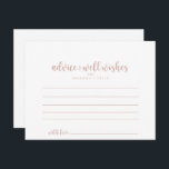 バラ金ゴールド結婚書道のアドバイスカード ポストカード<br><div class="desc">このバラ金ゴールド結婚書道のアドバイスカードは、のモダンための結婚に最適だ。バラシンプルの金ゴールドと白のクラシックとスクリプトのタイポグラフィを備えたとデザインエレガントは、これらのカードは結婚、のブライダルシャワー、赤ちゃんシャワー、卒業式パーティーなどに最適である。新郎新婦の名前、両親または卒業生の名前でカードをパーソナライズ。</div>