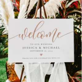 バラ金ゴールド結婚歓迎サイン ポスター