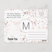 バラ金ゴールド絵を描(ばちゃばちゃ)跳ねるありがとうはがき ポストカード (裏面)