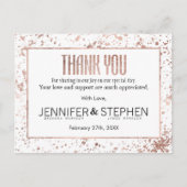 バラ金ゴールド絵を描（ばちゃばちゃ）跳ねるありがとうはがき ポストカード (正面)