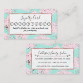 バラ金ゴールド絵を描(ばちゃばちゃ)跳ねる赤面ピンクブラシストローク ロイヤリティカード (正面/裏面)