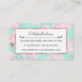 バラ金ゴールド絵を描(ばちゃばちゃ)跳ねる赤面ピンクブラシストローク 名刺 (裏面)