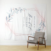 バラ金ゴールド緑のブライダルシャワー写真の背景 タペストリー (インサイチュ(横))