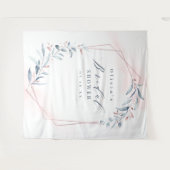 バラ金ゴールド緑のブライダルシャワー写真の背景 タペストリー (正面(横))