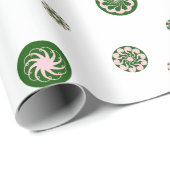 バラ金ゴールド緑水玉模様幾何学円 ラッピングペーパー (ロールコーナー)