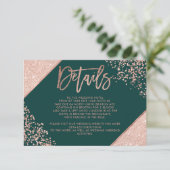 バラ金ゴールド緑結婚スクリプトの方向詳細 エンクロージャーカード (スタンド正面)