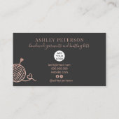 バラ金ゴールド編み物クロシェ糸手作りキットグレー 名刺 (裏面)