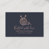 バラ金ゴールド編み物クロシェ糸手作りキットブルー 名刺 (正面)