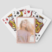 バラ金ゴールド縁どグリッター写真 トランプ (裏面)