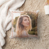 バラ金ゴールド縁どハート写真 クッション (ブランケット)