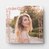 バラ金ゴールド縁どハート写真 フォトプラーク (正面)