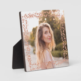 バラ金ゴールド縁どハート写真 フォトプラーク